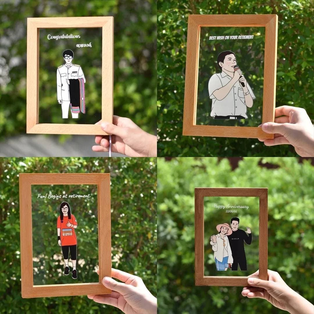 กรอบรูปโคมไฟ พิมพ์ UV - ของขวัญพิมพ์ UV แกะสลักเลเซอร์ โอลด์แมน